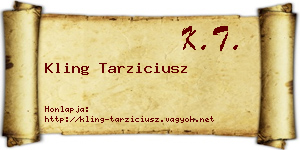 Kling Tarziciusz névjegykártya