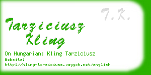 tarziciusz kling business card